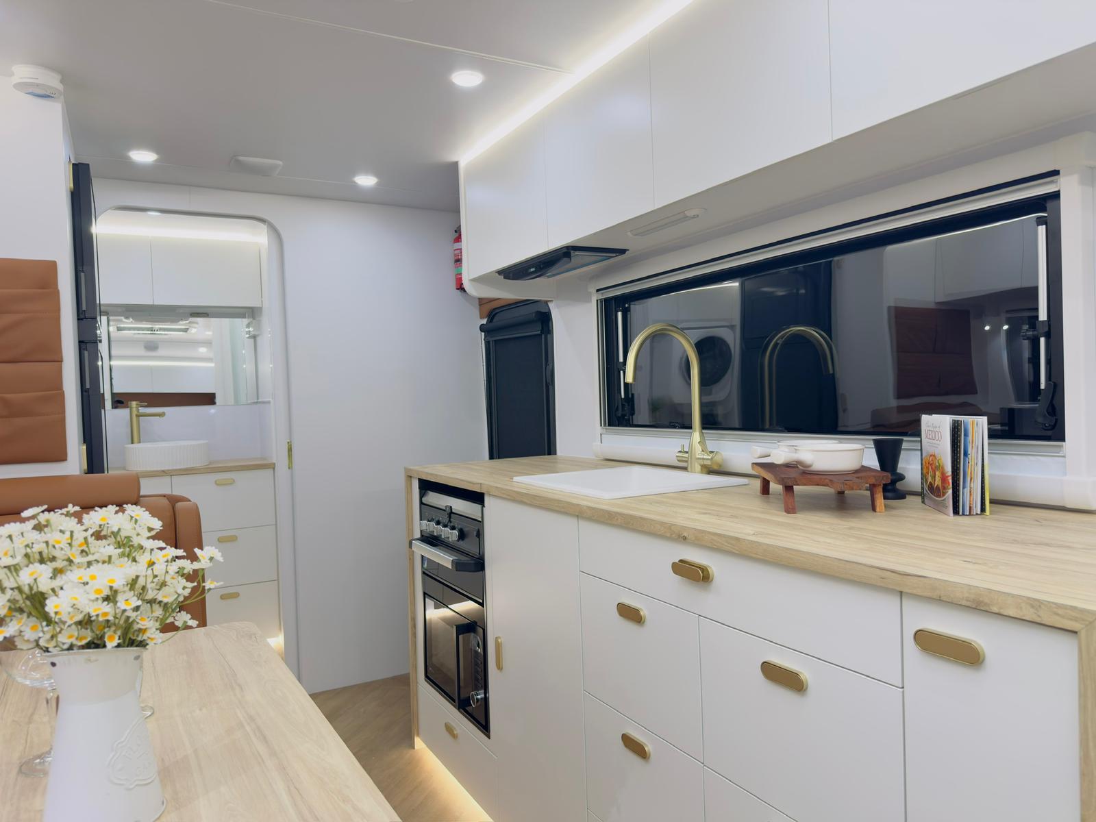 Custom caravan kitchen